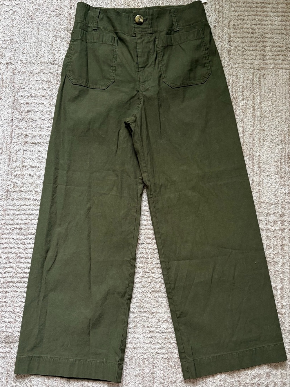 NWT Anthropologie Maeve Colette Olive Wide Leg Pants 28P